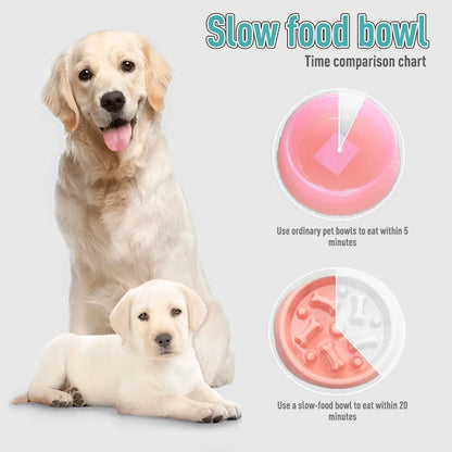 Pet Slow Food Bowl Cat/Dog Large Capacity Food Bowl to Relieve Anxiety, Anti-Choking, Non-Slip and Anti-Overturning Colored Bowl