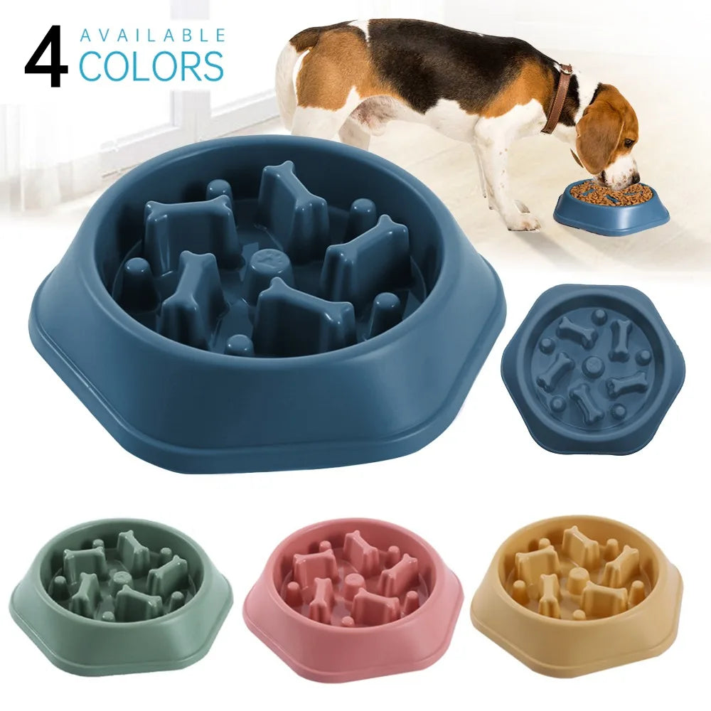 Pet Slow Food Bowl Cat/Dog Large Capacity Food Bowl to Relieve Anxiety, Anti-Choking, Non-Slip and Anti-Overturning Colored Bowl