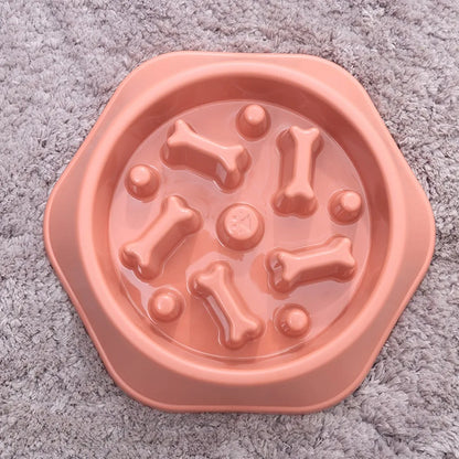 Pet Slow Food Bowl Cat/Dog Large Capacity Food Bowl to Relieve Anxiety, Anti-Choking, Non-Slip and Anti-Overturning Colored Bowl